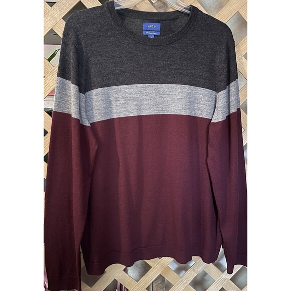 APT. 9 Merino Wool Blend Soft Striped Bundle Up Sweaters Men's XXL - Picture 8 of 16